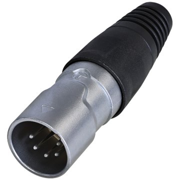 REAN XLR 5P kábelcsatlakozó papa, IP65, krom/ón - ömlesztve csomagolt