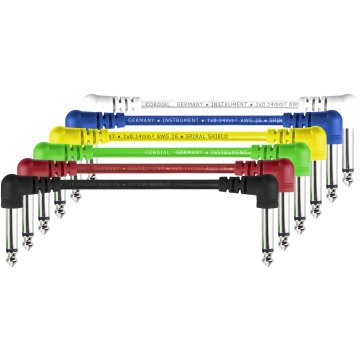 Cordial EI Pack 2 patch kábel csomag, jack 6,3 mm mono 90° / jack 6,3 mm mono 90°, 0,3 m