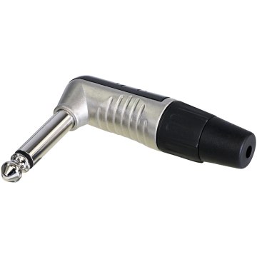 REAN Mono 6,3mm JACK, derékszögű krómozott ház, ónozott érintkezők